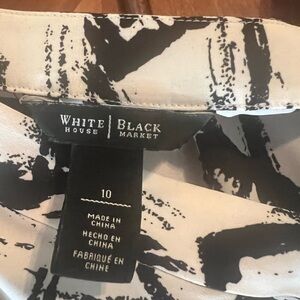White House Black Market Monochrome Abstract Midi Dress